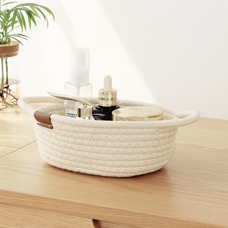 ตะกร้าผ้าฝ้าย กล่องจัดเก็บอุปกรณ์ กล่องเก็บของ ตะกร้าผ้า เก็บเครื่องสำอางค์ ตะกร้าจัดระเบียบของ - รูปที่ 2