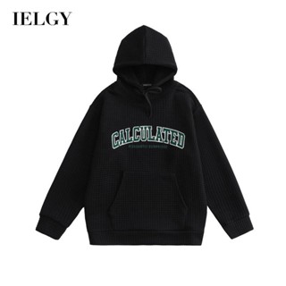 Ielgy เสื้อกันหนาว มีฮู้ด ทรงหลวม สําหรับผู้ชาย คู่รัก
