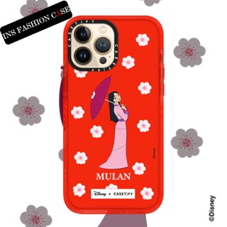 Casetify X Disney Princess MULAN เคสโทรศัพท์มือถือใส แบบนิ่ม กันกระแทก สีแดง สําหรับ iPhone 14 13 12 11 Pro MAX IX XS MAX XR 6 6s 7 8 Plus