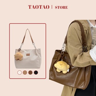 กระเป๋าสะพายข้างใบใหญ่ ย้อนยุค กระเป๋าทำงาน ถือ tote bag ความจุขนาดใหญ่