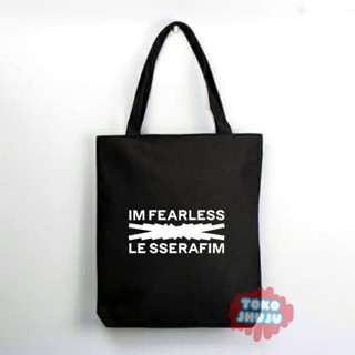 Kpop Lee Sserafim Im Fearless กระเป๋าโท้ท มีซิป สําหรับผู้หญิง