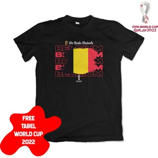 เสื้อยืดคอกลมเสื้อยืด ลาย World Cup 2022 Belgium De Rode Duivels Belgian World Cup 1352 สําหรับผู้ชายS-4XL