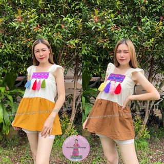 มินิเดรสน่ารักๆ เสื้อผ้าฝ้ายพื้นเมือง มีเก็บปลายทาง