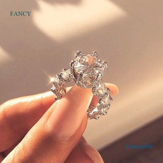 Fancyqube แหวนเพทาย แฟชั่นยุโรปและอเมริกา