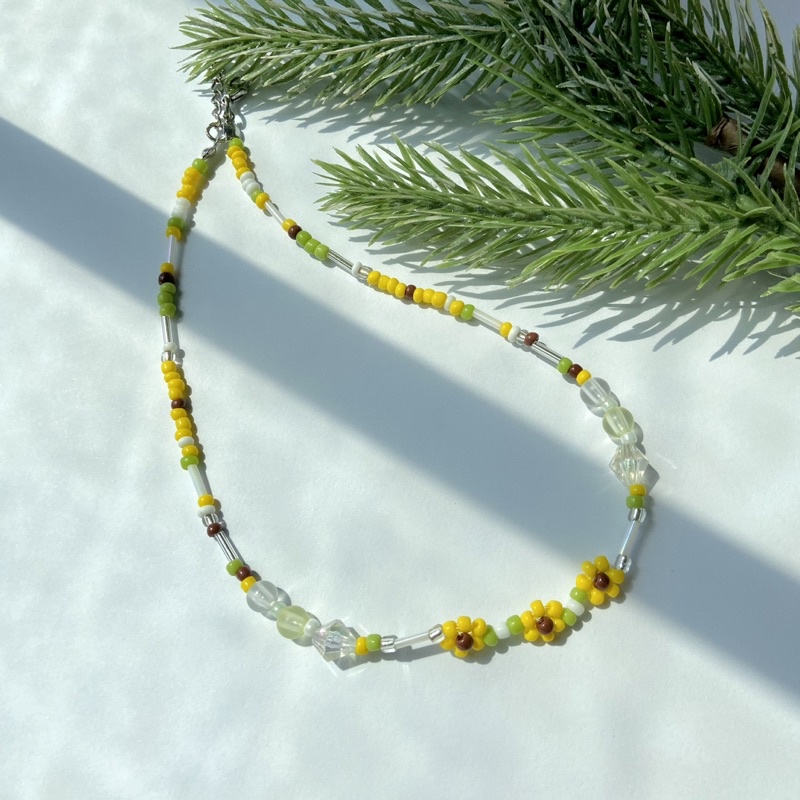 🌻 สร้อยคอลูกปัดแฮนด์เมด รุ่น Sunflowers bouquet 💐