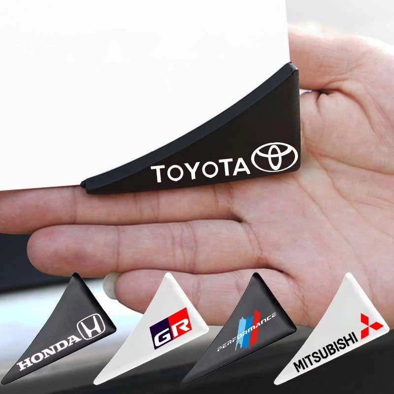 สติกเกอร์ยางซิลิโคน ป้องกันรอยขีดข่วน สําหรับติดขอบประตูรถยนต์ Toyota GR Honda Nissan Mazda Mitsubishi Suzuki BMW VW Hyundai KIA Daihatsu จํานวน 4 ชิ้น