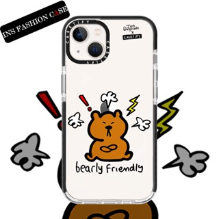 Casetify X Jon bearly เคสโทรศัพท์มือถือแบบนิ่ม ใส กันกระแทก ลายหมี สีดํา สําหรับ iPhone 14 13 12 11 Pro MAX IX XS MAX XR 6 6s 7 8 Plus