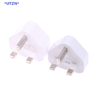 Utzn&gt; อะแดปเตอร์ปลั๊ก UK Mains 3 Pin 1/2-Port Dual USB สําหรับชาร์จโทรศัพท์มือถือ แท็บเล็ต