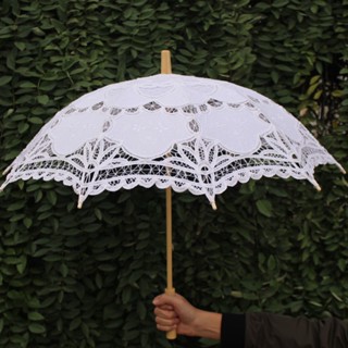 YO CHO Bride Wedding Umbrella Cotton Parasol Lace Umbrella Handmade Embroidery Beaching Wedding Photo Prop Decoration