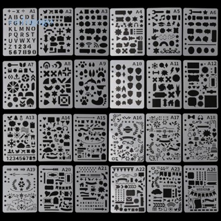 COLO 24Pcs Drawing Template Stencils Journal Notebook Diary Scrapbooking A5 DIY Stati