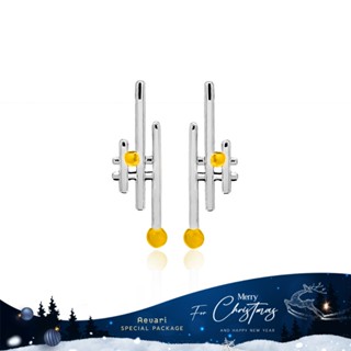 Aevari Vertical Earrings Sterling Silver 925 with Gold and Rhodium Plated ต่างหู ต่างหูเงินแท้ เครื่องประดับสุดหรู