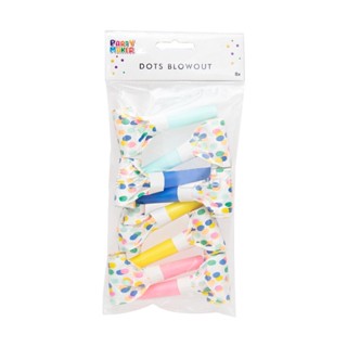 ที่เป่าปาร์ตี้ Happy Birthday New Year Xmas Confetti Dots Party Blowout (4 pcs)