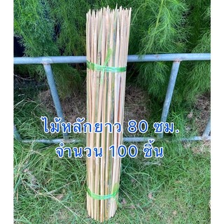 ไม้หลักยึดต้นไม้ ปลายแหลม ยาว 80 ซม. หลักยึดต้นไม้ ไม้หลักปักต้นไม้ ป้องกันลำต้นโยก ช่วยพยุงลำต้น