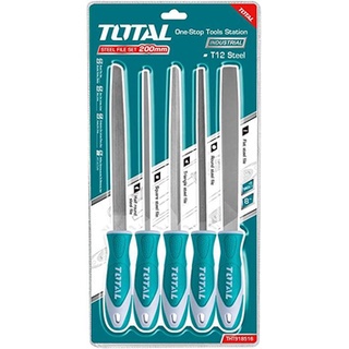 TOTAL ตะไบเหล็ก 5ตัวชุด รุ่นTHT918516 รุ่นงานหนัก กลม แบน ท้องปลิง สีเหลี่ยม สามเหลี่ยม Files Set 03rrk