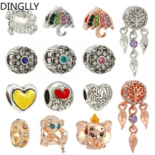 Dinglly จี้ลูกปัด รูปหัวใจ และลิง และปู สําหรับตกแต่งเครื่องประดับ DIY