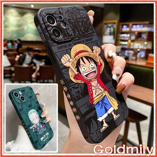 🔥 วันพีชลูฟี่เคสไอโฟน14 เคสสีดําโทรศัพท์ลายแถบข้างขอบเหลี่ยมซิลิโคนกันกระแทกสำหรับ เคส Apple iPhone 14 Pro Max เคส iPhone 11 X SE3 xr 8 11 เคส I8plus 11 Xr SE เคสไอโฟนxs 13 6s 12 XS เคสไอโฟน7พลัส เคสไอโฟน13 6 7 plus เคสi11 Luffy &amp; Zoro One Piece Case