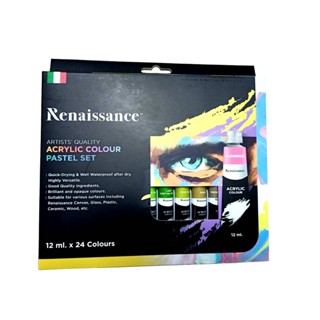 (KTS)ชุดสีอะคริลิค Renaissance Acrylic Colour Pastel Set 24สี 12ml