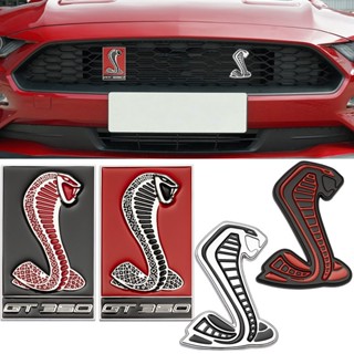 สติกเกอร์โลโก้โลหะ รูปงู 3D สําหรับ Ford Mustang Shelby SVT GT500 GT350 2 ชิ้น