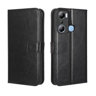 infinix Hot 20i เคส Leather Case เคสโทรศัพท์ Stand Wallet infinix Hot20i เคสมือถือ Cover