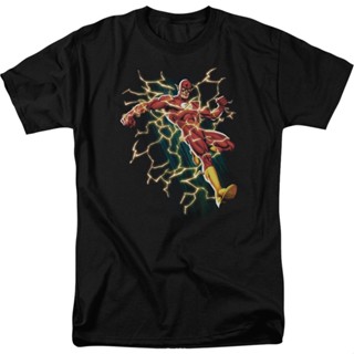 Electrified Flash DC Comics T-Shirt เสื้อวินเทจชาย เสื้อยืดแฟชั่น เสื้อยืด