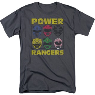 Helmets Mighty Morphin Power Rangers T-Shirt เสื้อยืดเด็กผช เสื้อยืดผู้ชาย เสื้อเด็กหญิง เสื้อสาวอวบ