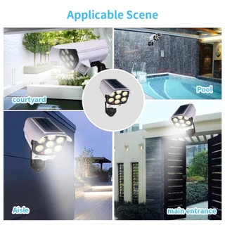 [No.2831] ไฟโซล่าเซลล์ ไฟติดผนัง 77 LED ไฟ led สไตล์กล้องวงจรปิด 3 โหมด พร้อมรีโมทคอนโทลไร้สาย ไฟสว่างจ้า กันน้ำ ทนแดด