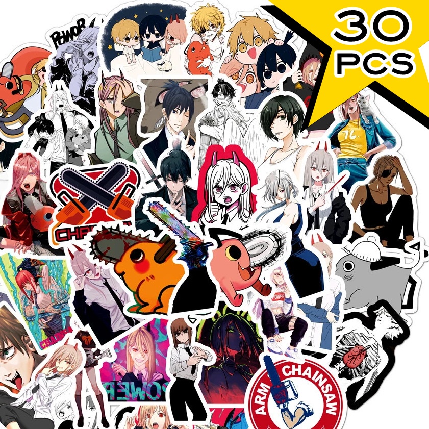 Chainsaw Man สติ๊กเกอร์ 30 ชิ้นสติ๊กเกอร์อนิเมะ ChainsawMan