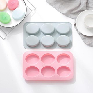 พิมพ์ซิลิโคน สบู่ วงรี 6 ช่อง 6 Cavities Soap oval shape Silicone อย่างดี จึงสามารถสัมผัสกับอาหารได้