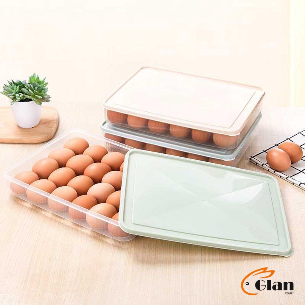 Glanxuan กล่องเก็บไข่ ที่เก็บไข่ กันกระแทก เก็บได้24ฟอง (คละสี) egg storage box
