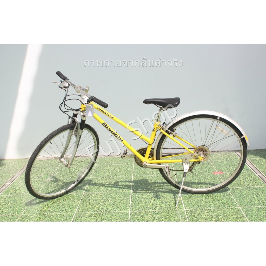 จักรยานไฮบริดญี่ปุ่น - ล้อ 28 นิ้ว - มีเกียร์ - โครโมลี่ - Bianchi Advantage - สีเหลือง [จักรยานมือสอง]