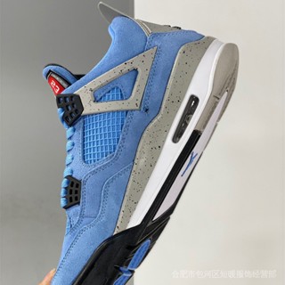 รองเท้าผ้าใบลําลอง รุ่น Air Jordan 4 aj4 lightning fear pack ขนาด EUR 40-47 6BLT สีฟ้า สไตล์เรโทร สําหรับผู้ชาย