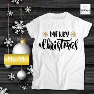 เสื้อยืดคริสต์มาส เสื้อคริสต์มาส Christmas &amp; Happy new year กวางเรนเดียร์ ลายการ์ตูนซานตาคลอสมี เสื้อปีใหม่ LD-11