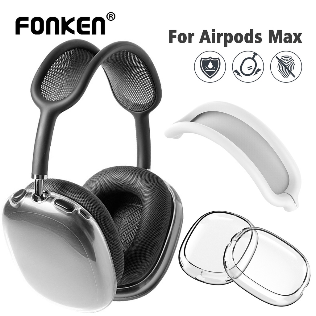 Fonken ที่คาดศีรษะ แบบนุ่ม ล้างทําความสะอาดได้ สําหรับ AirPods Max ซิลิโคน หูฟัง เคสป้องกัน เปลี่ยนได้ อุปกรณ์เสริมหูฟัง