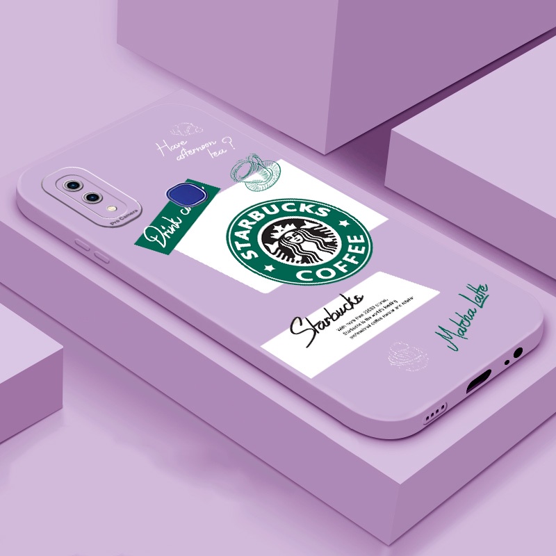 ปลอก Vivo Y85 Y85A V9 แบรนด์อินเทรนด์ Starbucks Case การป้องกันเลนส์เต็ม Square Angel Eyes Soft TPU 