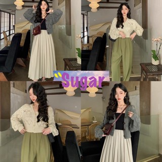 Sugar🌈พร้อมส่ง🌈เสื้อถักไหมพรม เสื้อคลุม แขนยาว สวยมาก ผ้านิ่มหนาใส่สบาย(6259)