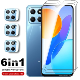 6in1 กระจกนิรภัยกันรอยหน้าจอ และเลนส์กล้อง 6.5 นิ้ว สําหรับ Honor X6 4G HonorX6 VNE-LX1 VNE-LX2