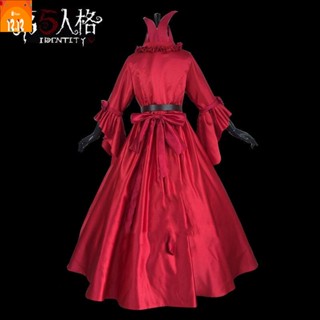 ✘♨✠Game Identity V Marie Madame Red Mary Bloody Queen Cosplay Costume Set Dress Wig Women เครื่องแต่งกายคอสเพลย์ การ์ตูน