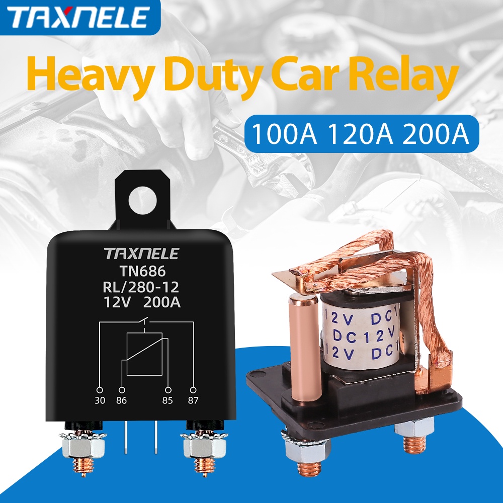 Taxnele รีเลย์ปัจจุบันสูง รีเลย์เริ่มต้น 200A 12V 24V ยานยนต์ Heavy Current เริ่มต้นรีเลย์