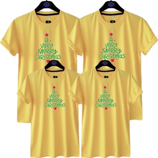 เสื้อยืดผ้าฝ้าย เสื้อยืดคริสต์มาสChristmas T-Shirt A VERY MERRY CHRISTMAS C / FAMILY T-Shirt / FAMILY T-Shirt Mother And