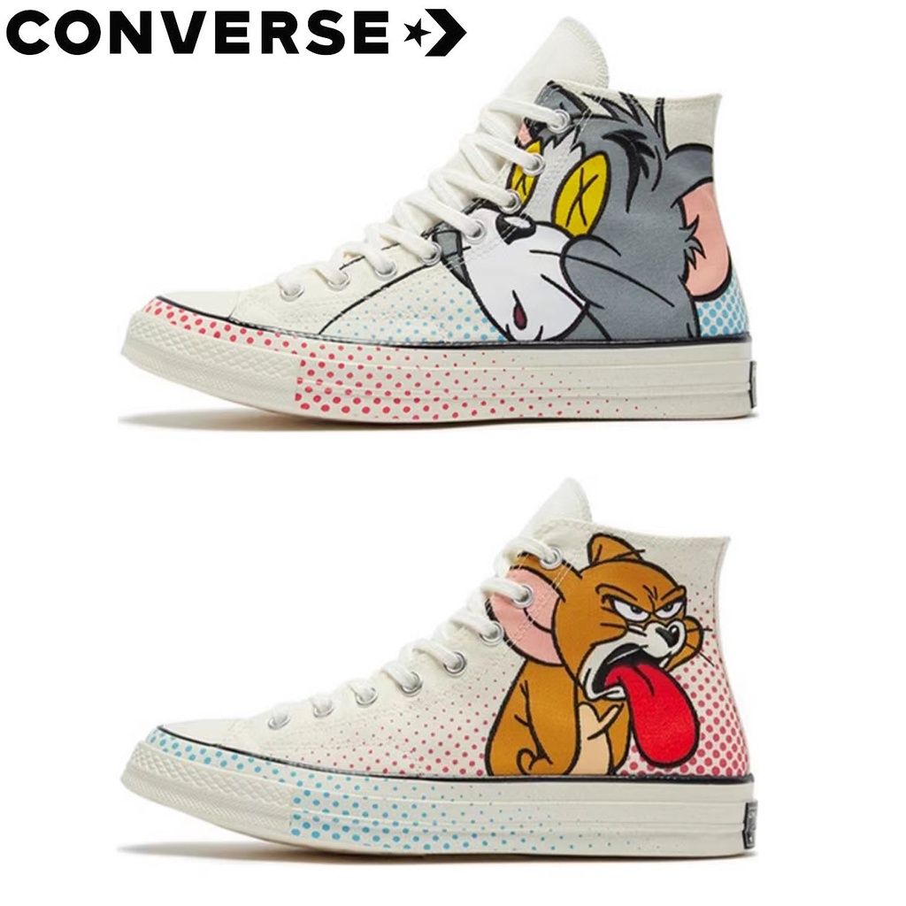 Converse Chuck Taylor All Star 1970S Tom & Jerry รองเท้าผ้าใบทรงสูงสำหรับผู้ชายและผู้หญิง