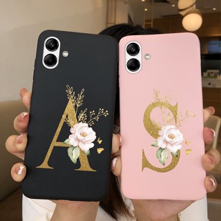 เคสโทรศัพท์ ซิลิโคนนิ่ม TPU กันกระแทก ลายดอกไม้ ตัวอักษรน่ารัก สําหรับ Samsung Galaxy A04 SM-A045F A04 A 04