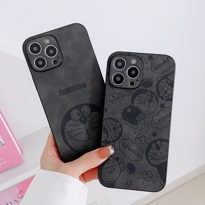 เคสโทรศัพท์มือถือหนังแข็ง แบบเต็มจอ ลายการ์ตูนโดราเอมอน สําหรับ iPhone 7 8 14 Plus 7+ 8+ 14+ IP X Xr Xs Max 11 12 13 Mini 14 Pro Max