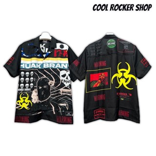 Cool Rocker : เสื้อเชิ้ตลาย WARNING DANGER