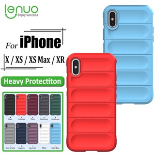 Lenuo เคสโทรศัพท์ซิลิโคน แบบนิ่ม สีพื้น กันกระแทก หรูหรา สําหรับ Apple iPhone XS Max XR X XS