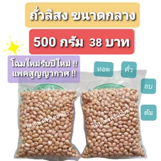 ถั่วลิสงดิบ(500กรัม) เม็ดขนาดกลาง สำหรับทำถั่วทอด ถั่วคั่ว ถั่วอบกรอบ ถั่วต้ม ถั่วป่น