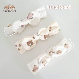 🧺พร้อมส่ง!ผ้าคาดผมเด็ก ผูกโบว์ ผ้าสาลูญี่ปุ่นลายน่ารัก Headband