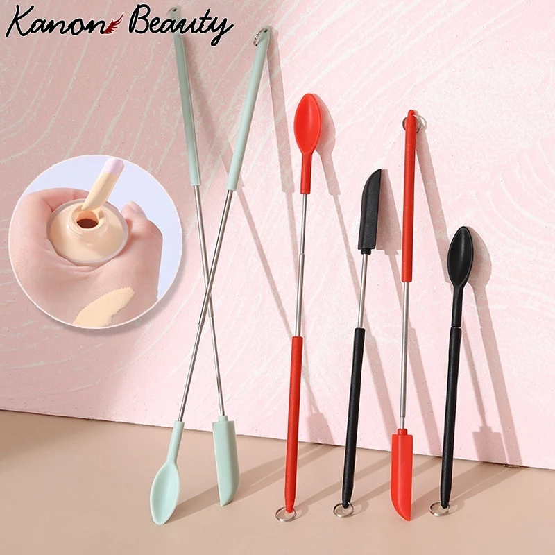 Retractable ซิลิโคน Mini Scraper เครื ่ องสําอางค ์ Scoop ครีม Liquid Foundation 2/4 ชิ ้ นเครื ่ องมือความงาม