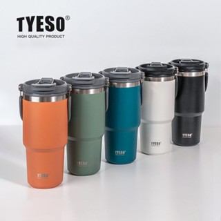 (แท้ 100%)Tyeso 2022 แก้วน้ำเก็บอุณหภูมิ ฝา 2 แบบ มีหูหิ้ว  6 สี 3 ขนาด ใหม่ล่าสุด 900ml/750ml/600ml 20oz/25oz/30oz