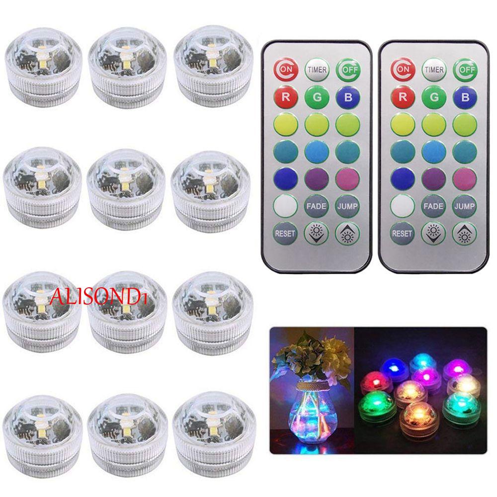 ALISOND1 กันน้ํา Submersible ไฟ LED สวนกลางแจ้งตกแต่งสระว่ายน้ํา Hot Tub ชา Aquarium สระว่ายน้ํา RGB แจกันตกแต่งโคมไฟกลางคืน