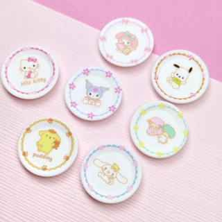 กิ๊บติดผมเรซิ่น รูป Melody Kuromi Cinnamon Dog Plate แฮนด์เมด DIY สําหรับตกแต่งตู้เย็น